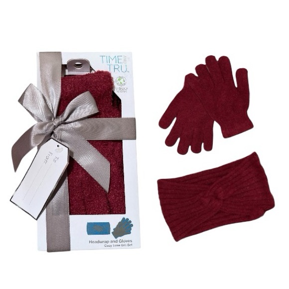 Time And Tru Cozy Luxe Twist Headwrap And Gloves Set - Picture 1 of 8